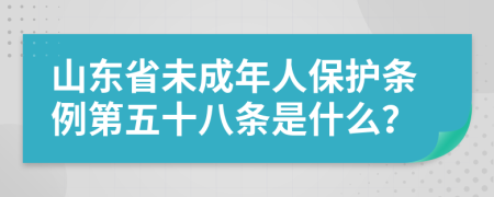 山东省未成年人保护条例第五十八条是什么？