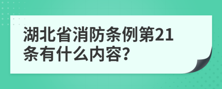 湖北省消防条例第21条有什么内容？