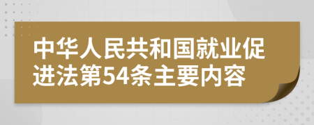 中华人民共和国就业促进法第54条主要内容