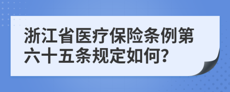 浙江省医疗保险条例第六十五条规定如何？