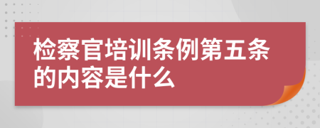 检察官培训条例第五条的内容是什么