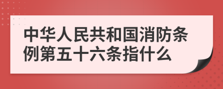 中华人民共和国消防条例第五十六条指什么