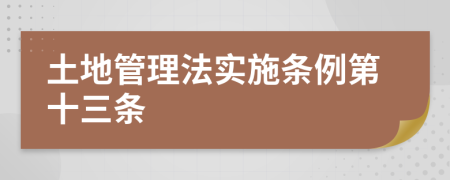 土地管理法实施条例第十三条