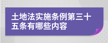 土地法实施条例第三十五条有哪些内容