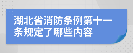 湖北省消防条例第十一条规定了哪些内容