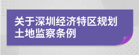 关于深圳经济特区规划土地监察条例