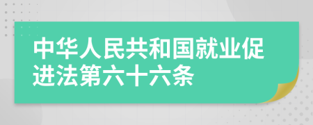 中华人民共和国就业促进法第六十六条