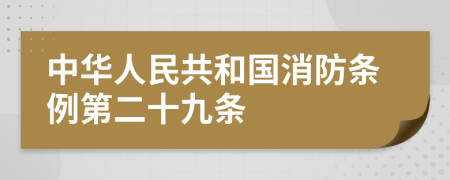 中华人民共和国消防条例第二十九条