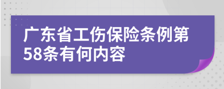 广东省工伤保险条例第58条有何内容