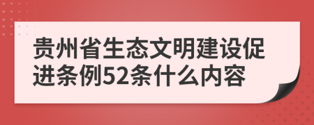 贵州省生态文明建设促进条例52条什么内容