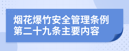 烟花爆竹安全管理条例第二十九条主要内容