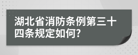 湖北省消防条例第三十四条规定如何?