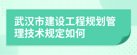 武汉市建设工程规划管理技术规定如何