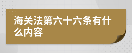 海关法第六十六条有什么内容