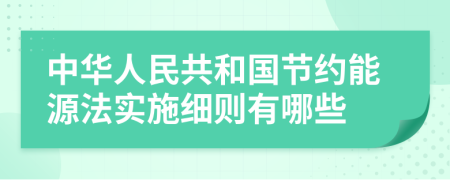 中华人民共和国节约能源法实施细则有哪些