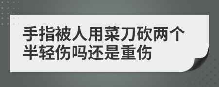 手指被人用菜刀砍两个半轻伤吗还是重伤