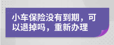 小车保险没有到期，可以退掉吗，重新办理