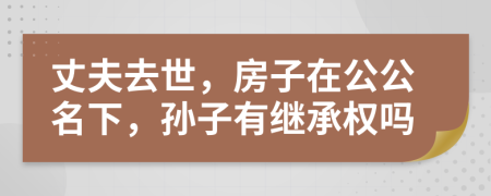 丈夫去世，房子在公公名下，孙子有继承权吗