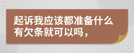 起诉我应该都准备什么有欠条就可以吗，