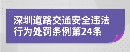 深圳道路交通安全违法行为处罚条例第24条