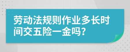 劳动法规则作业多长时间交五险一金吗？