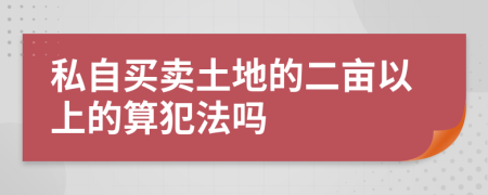 私自买卖土地的二亩以上的算犯法吗