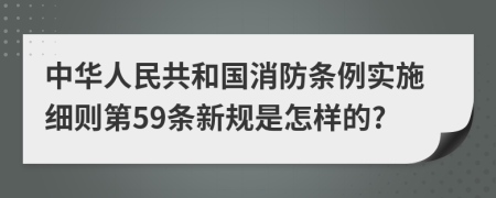 中华人民共和国消防条例实施细则第59条新规是怎样的?