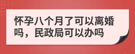 怀孕八个月了可以离婚吗，民政局可以办吗