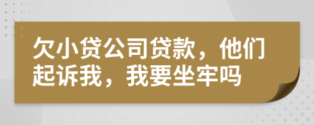 欠小贷公司贷款，他们起诉我，我要坐牢吗