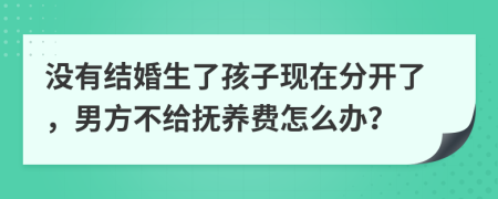 没有结婚生了孩子现在分开了，男方不给抚养费怎么办？