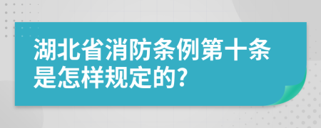 湖北省消防条例第十条是怎样规定的?