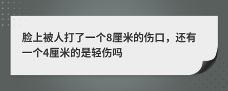 脸上被人打了一个8厘米的伤口，还有一个4厘米的是轻伤吗