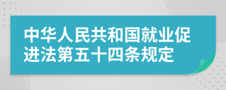 中华人民共和国就业促进法第五十四条规定