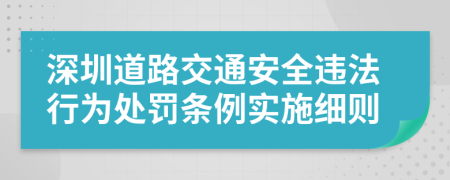 深圳道路交通安全违法行为处罚条例实施细则