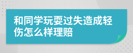 和同学玩耍过失造成轻伤怎么样理赔