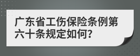 广东省工伤保险条例第六十条规定如何？