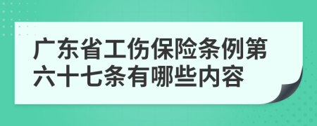 广东省工伤保险条例第六十七条有哪些内容