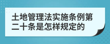 土地管理法实施条例第二十条是怎样规定的