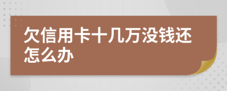 欠信用卡十几万没钱还怎么办