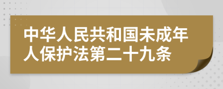 中华人民共和国未成年人保护法第二十九条