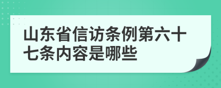 山东省信访条例第六十七条内容是哪些