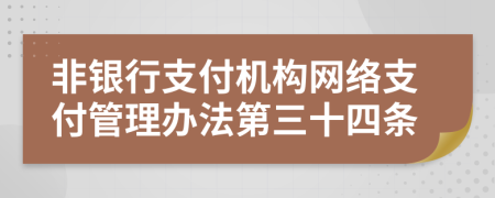 非银行支付机构网络支付管理办法第三十四条