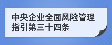 中央企业全面风险管理指引第三十四条