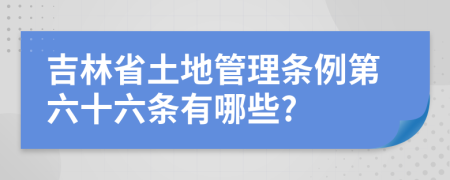 吉林省土地管理条例第六十六条有哪些?