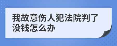 我故意伤人犯法院判了没钱怎么办