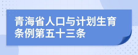 青海省人口与计划生育条例第五十三条