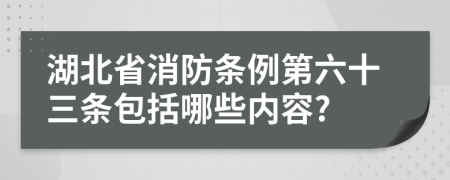 湖北省消防条例第六十三条包括哪些内容?