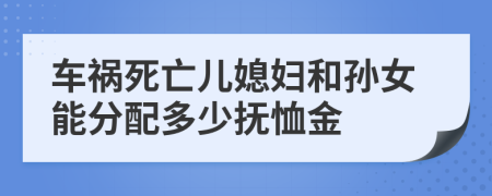 车祸死亡儿媳妇和孙女能分配多少抚恤金