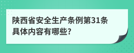 陕西省安全生产条例第31条具体内容有哪些?