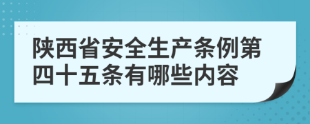陕西省安全生产条例第四十五条有哪些内容